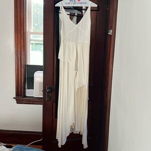 Rachel Comey summer dress off-white gauze look with creme net slip